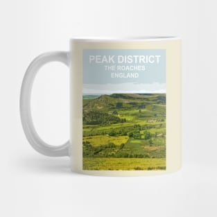 Peak District, The Roaches, Derbyshire Peak District. Travel poster Mug